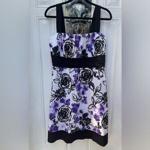 TABOO Purple Black White Floral Dress Womens size 2X